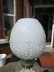 White Embossed Glass Beehive Duplex Oil Lamp Shade