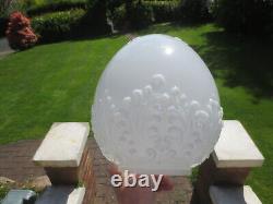 White Embossed Glass Beehive Duplex Oil Lamp Shade