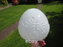 White Embossed Glass Beehive Duplex Oil Lamp Shade