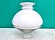 White Milk Glass Shade w Clear Diffuser 3.25 Fitter Victorian Kerosene Oil Lamp