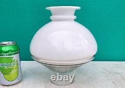 White Milk Glass Shade w Clear Diffuser 3.25 Fitter Victorian Kerosene Oil Lamp