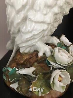 White ceramic oil lamp owl