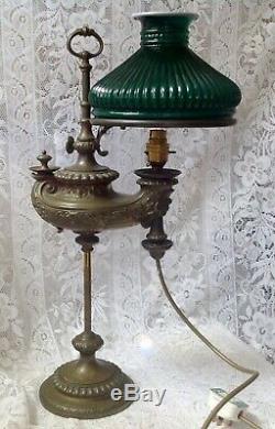 Wild & Wessel Harvard Student Oil Lamp 1373, Original Patina, Electric Modified