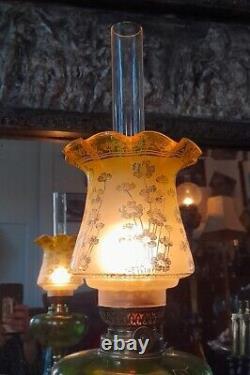Yellow Acid Etched Kosmos Tulip Oil Lamp Shade